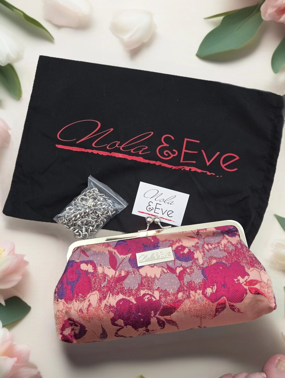 New Handmade Nola & Eve Limited ed croosbody clutch blossom bag